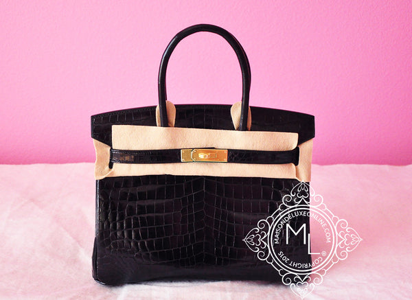 Birkin30 so black nilo crocodile designer handbag#hermesbirkin #hermes