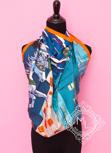 Hermes Pink Twill Silk 90 Space Shopping au Faubourg Scarf Shawl Wrap –  MAISON de LUXE