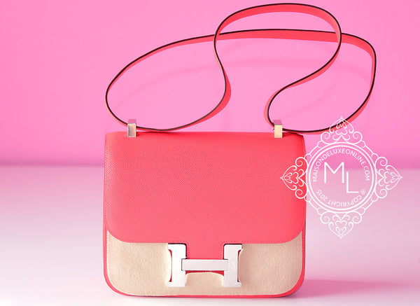 Hermes Rouge Casaque Red Epsom Constance MM 24 25 Handbag Bag Birkin –  MAISON de LUXE