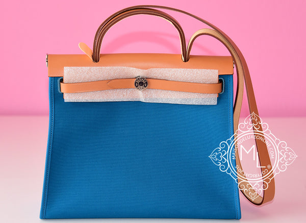 Herbag cloth handbag Hermès Pink in Cloth - 37187220