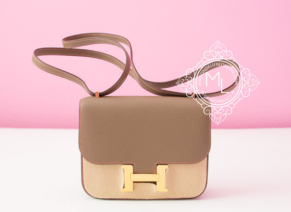 Handbags Hermès Hermes Constance Handbag 18 Mini Epsom Leather Etoupe Shoulder Bag