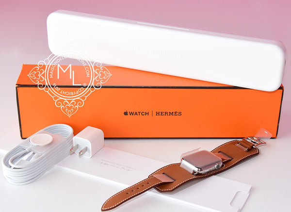 Apple Watch Hermès Stainless Steel Case with Fauve Barenia Leather