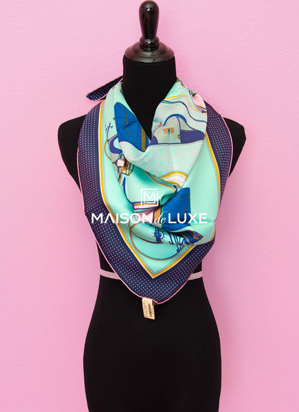 Printed silk scarf 'Les Voitures a Transformation', Hermès, Hermès  Handbags & Accessories Online, Jewellery