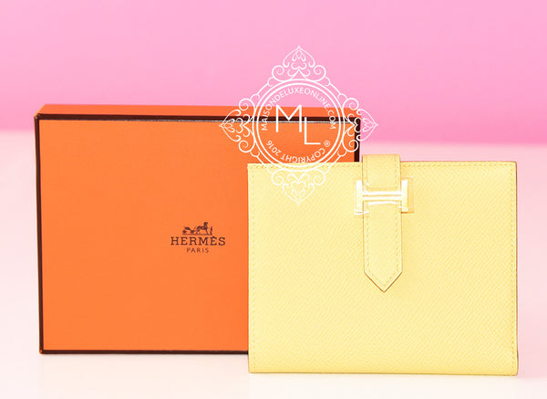 Hermès Hermes Natural Vache Liegee Azap Compact Wallet Phw Yellow