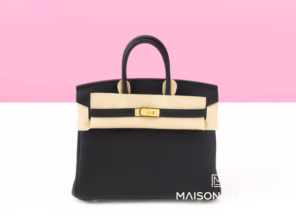 HERMÈS Birkin 25 handbag in Black Togo leather with Gold hardware-Ginza  Xiaoma – Authentic Hermès Boutique