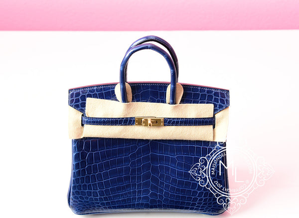 Hermès Kelly 32 Blue Sapphire Crocodile , Women's Fashion, Bags