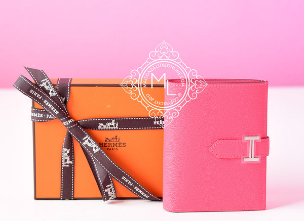 HERMES Rose Lipstick Chevre Bearn Mini Wallet PHW *New - Timeless Luxuries