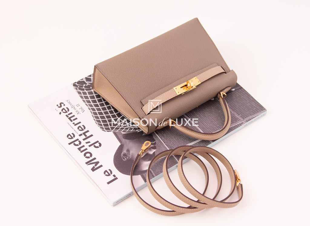 Hermès Kelly 20 Mini II Sellier Vert Verone Ostrich Gold Hardware