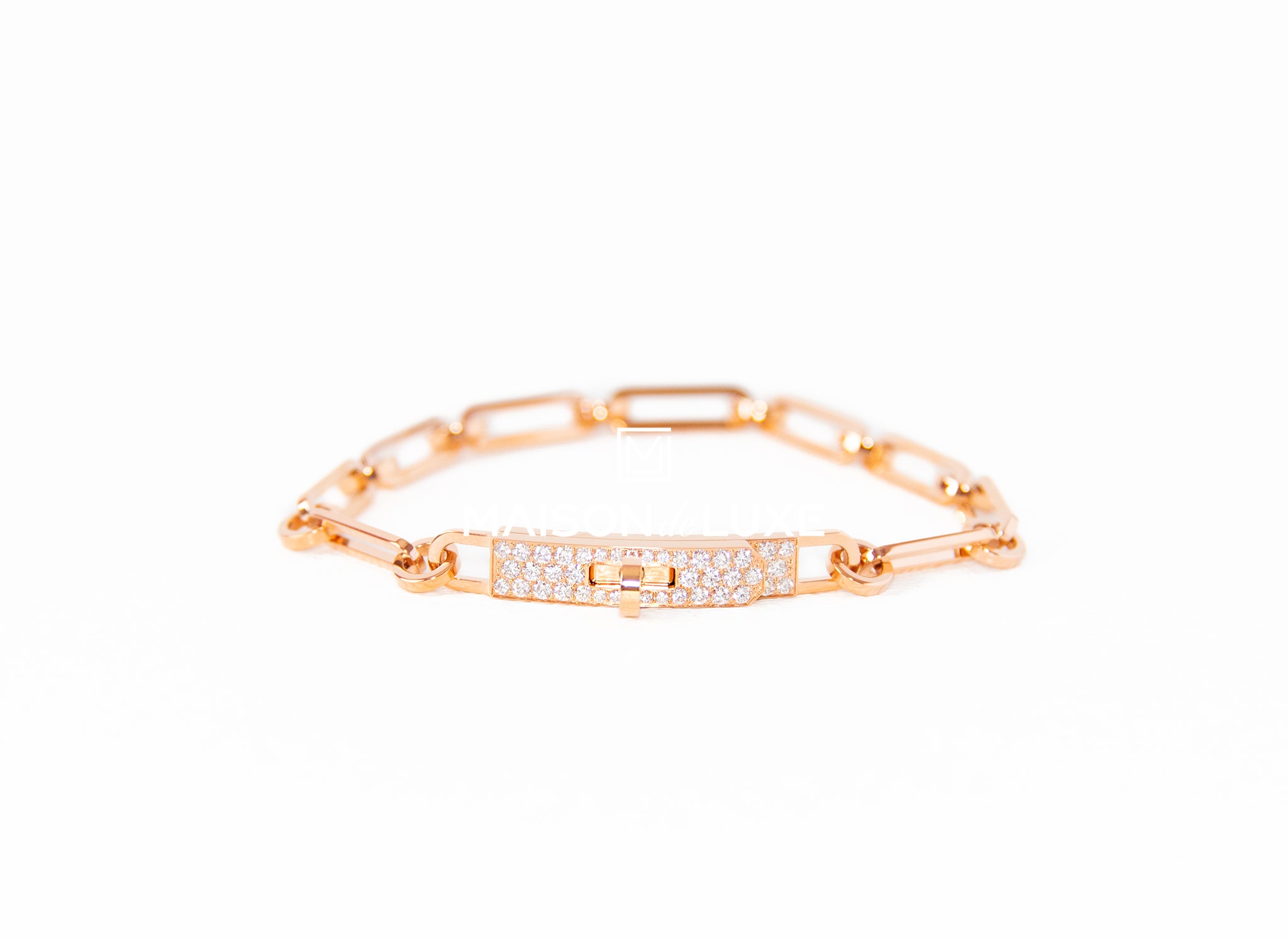 Hermes Rose Gold Diamond Collier de Chien CDC Bracelet ST Bangle Cuff –  MAISON de LUXE