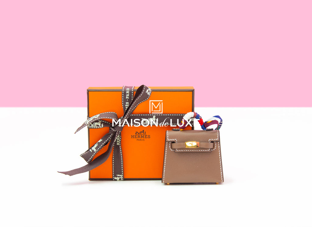 Hermes Etoupe Mini Kelly Twilly Bag Charm