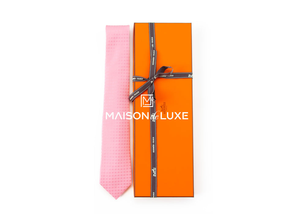 Hermes Faconnee H Tie Pink