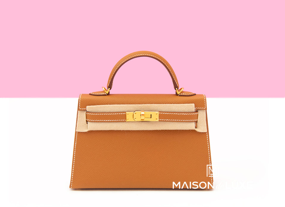 Hermes Mini Kelly II 20 Gold Epsom Gold Hardware