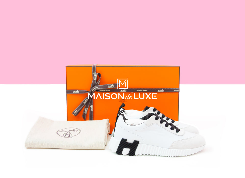 Hermes Women's White Bouncing 36 Sneaker