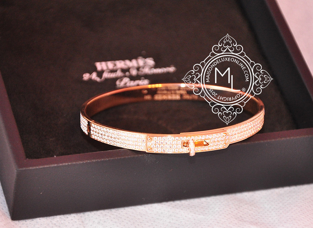 Hermès Kelly Diamond Bracelet in 18K Rose Gold 0.02 CTW | myGemma | JP |  Item #115531