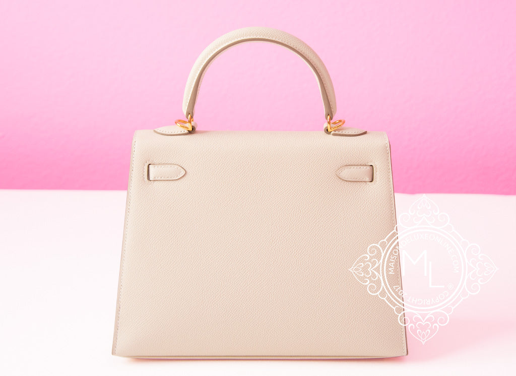 Hermes Blanc White Picnic Mini Kelly Handbag - MAISON de LUXE