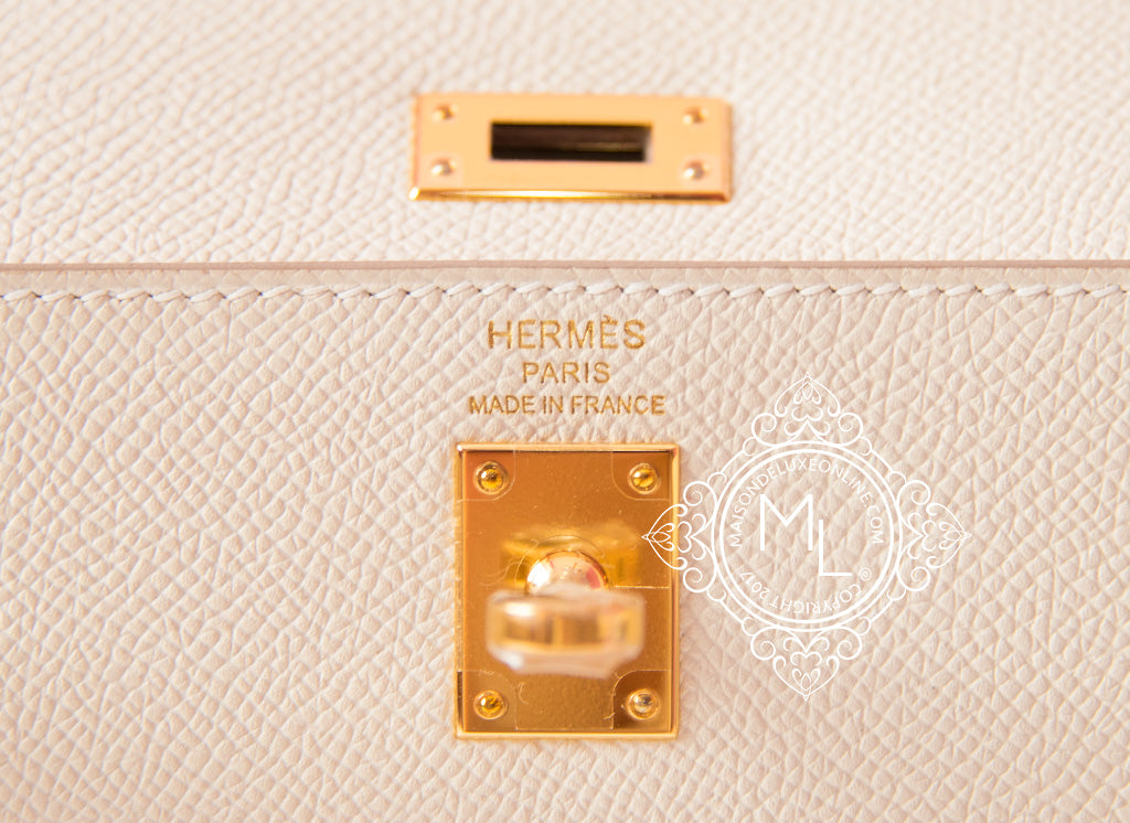 Hermès Kelly HSS 25 Craie/Trench Sellier Epsom Gold Hardware GHW