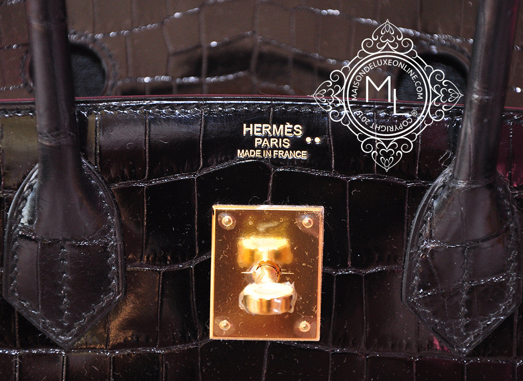 Hermès Birkin 30 Noir (Black) Box Gold Hardware GHW