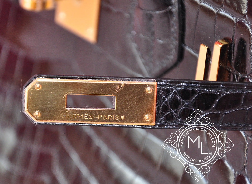 Hermes Birkin 30 Bag Black Matte Alligator Gold Hardware – Mightychic