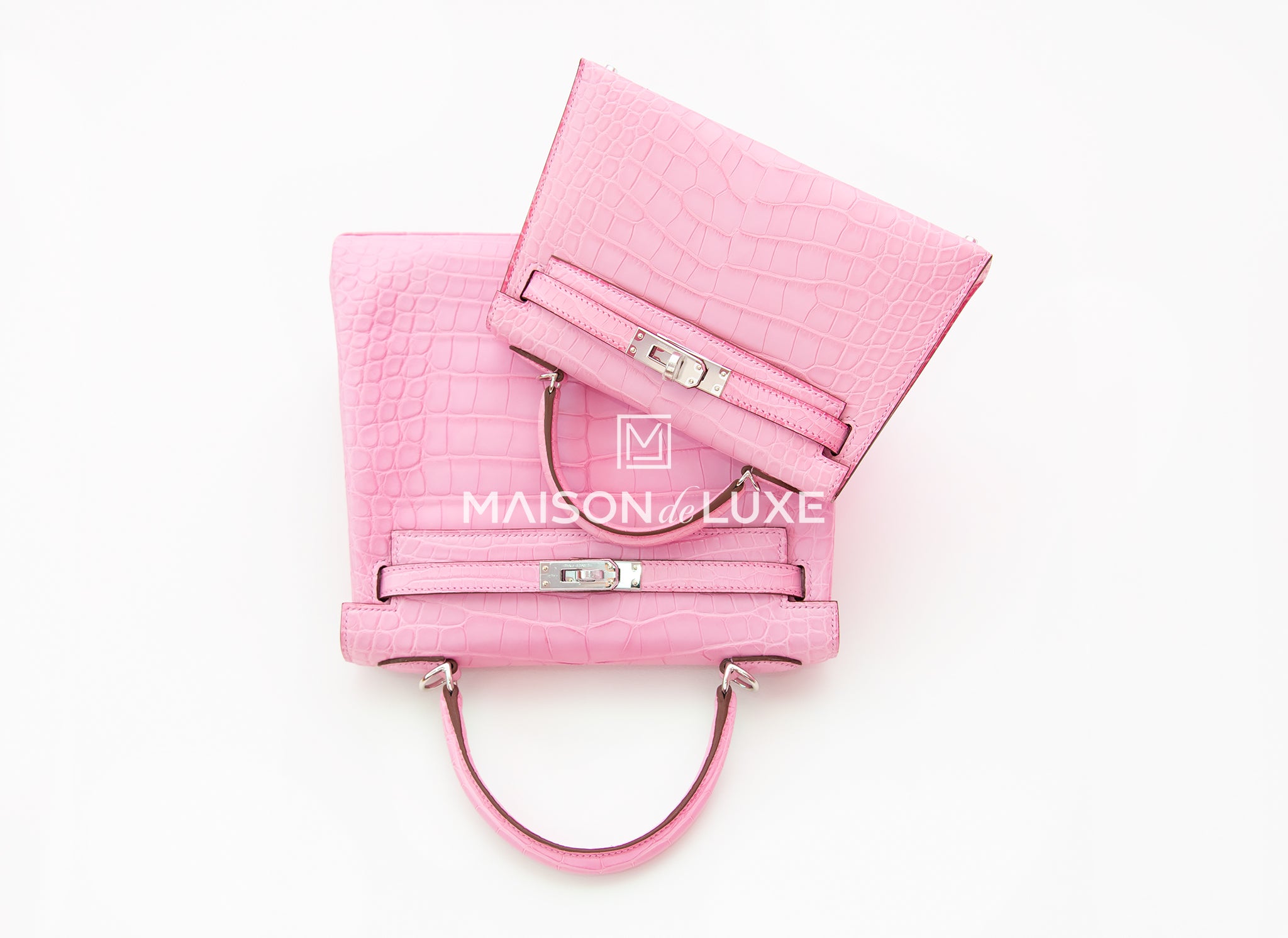 Hermes Birkin 25 Handbag 5P Pink Matte Porosus Croc SHW