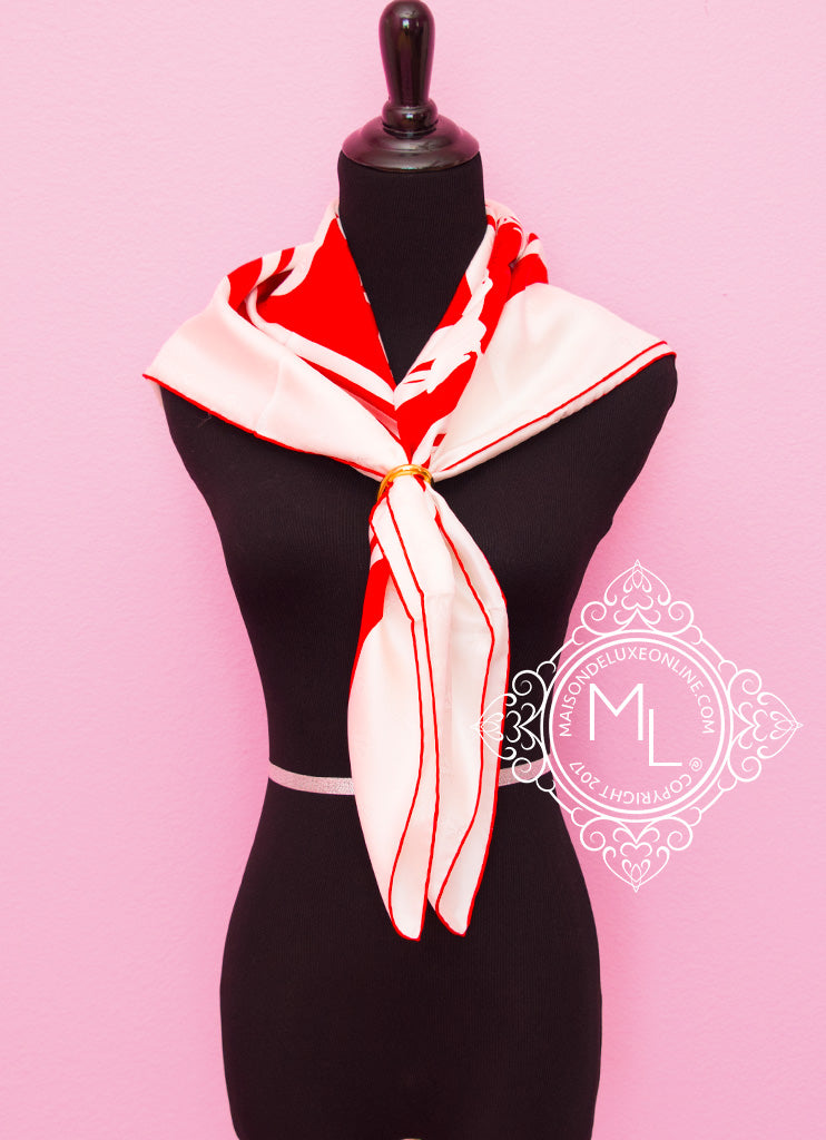 Hermes Red Bow Tie Twilly Scarf Shawl Wrap for Birkin Kelly Constance –  MAISON de LUXE