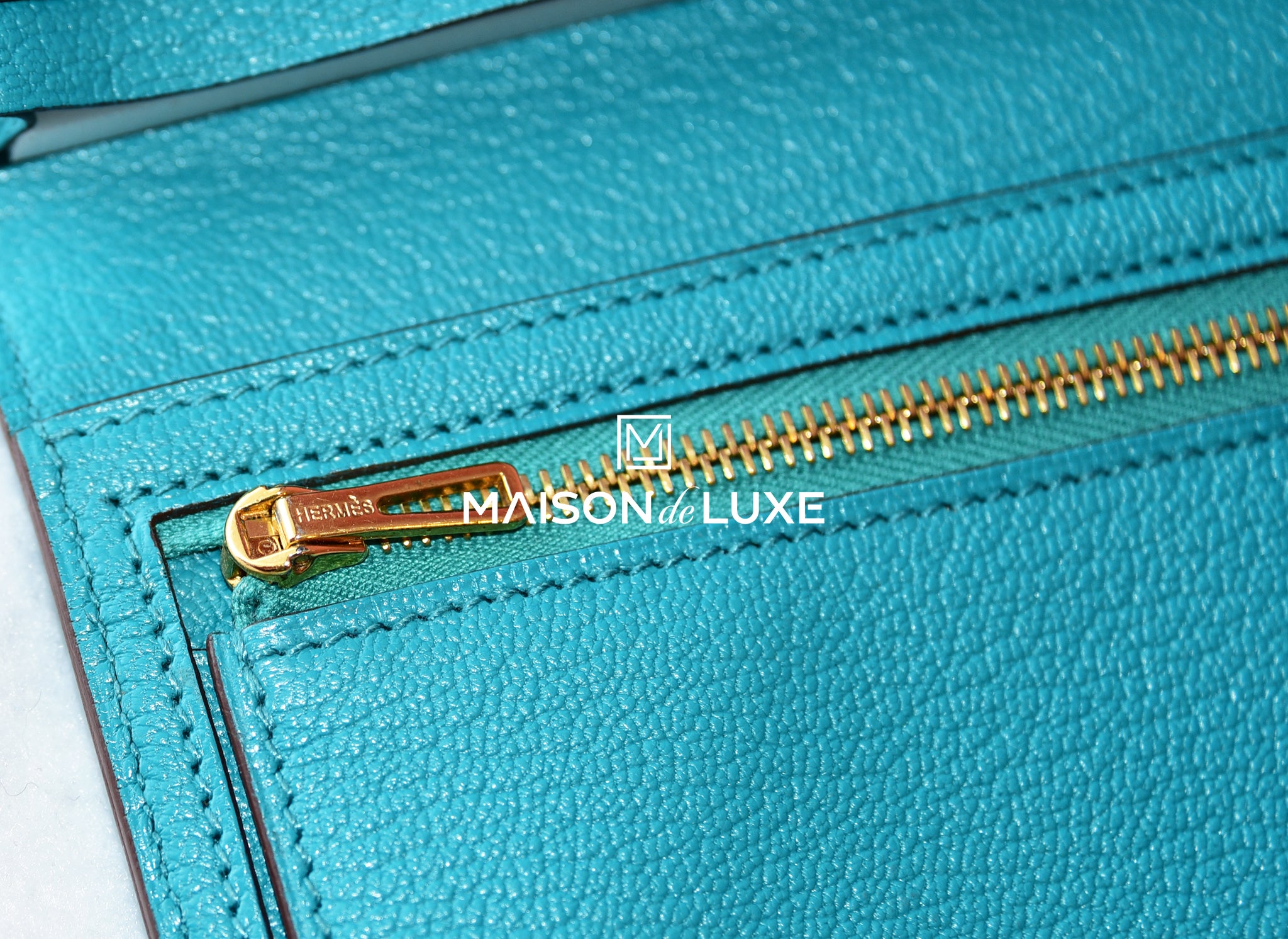 Hermès Bleu Zanzibar Kelly Long Wallet of Chevre Leather with Palladium  Hardware, Handbags and Accessories Online, Ecommerce Retail