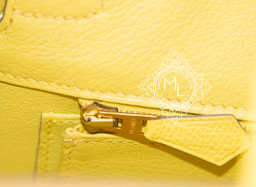 Hermes Birkin Handbag Yellow Epsom with Palladium Hardware 25 Yellow  208648333