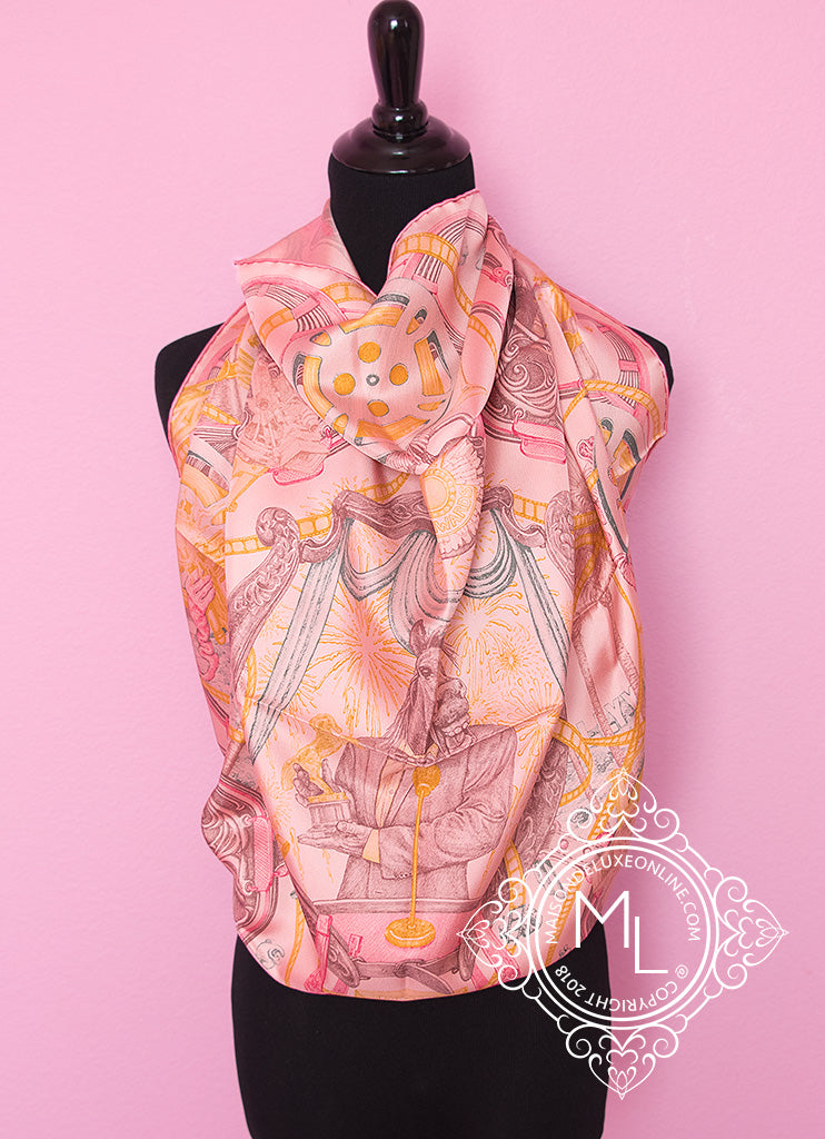 Hermes Pink Twill Silk 90 cm The Horsawards Scarf