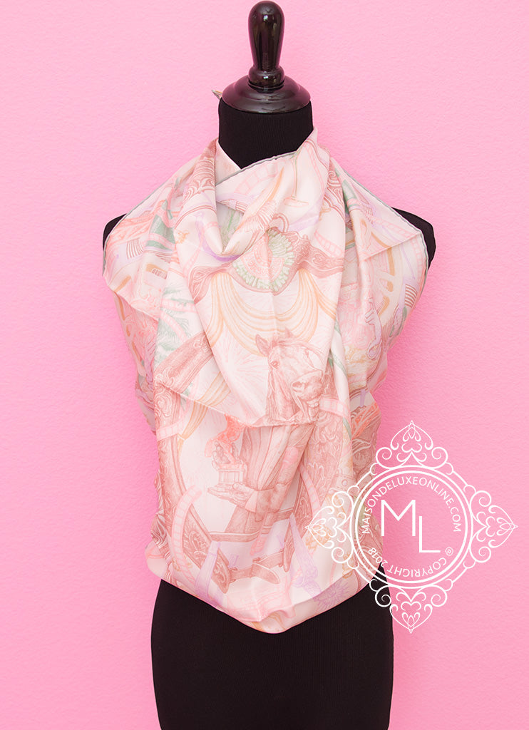 Hermes Pink Twill Silk 90 cm The Horsawards Scarf