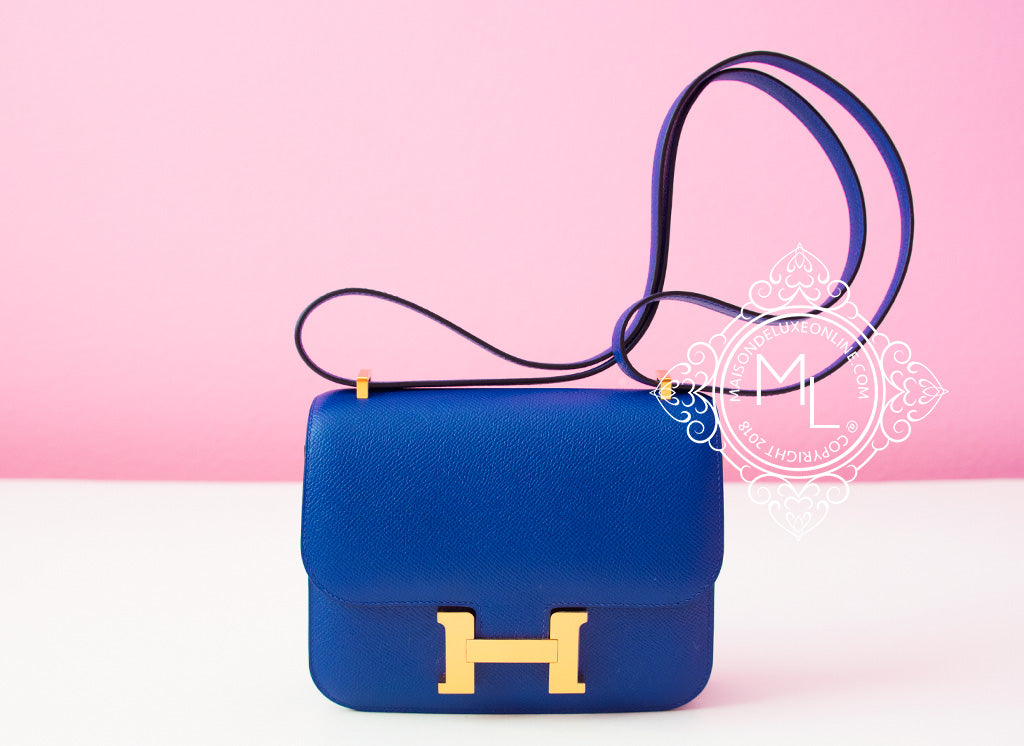 Hermes Blue Glacier Epsom Constance Mini 18 19 Handbag Bag Gris Mouette –  MAISON de LUXE