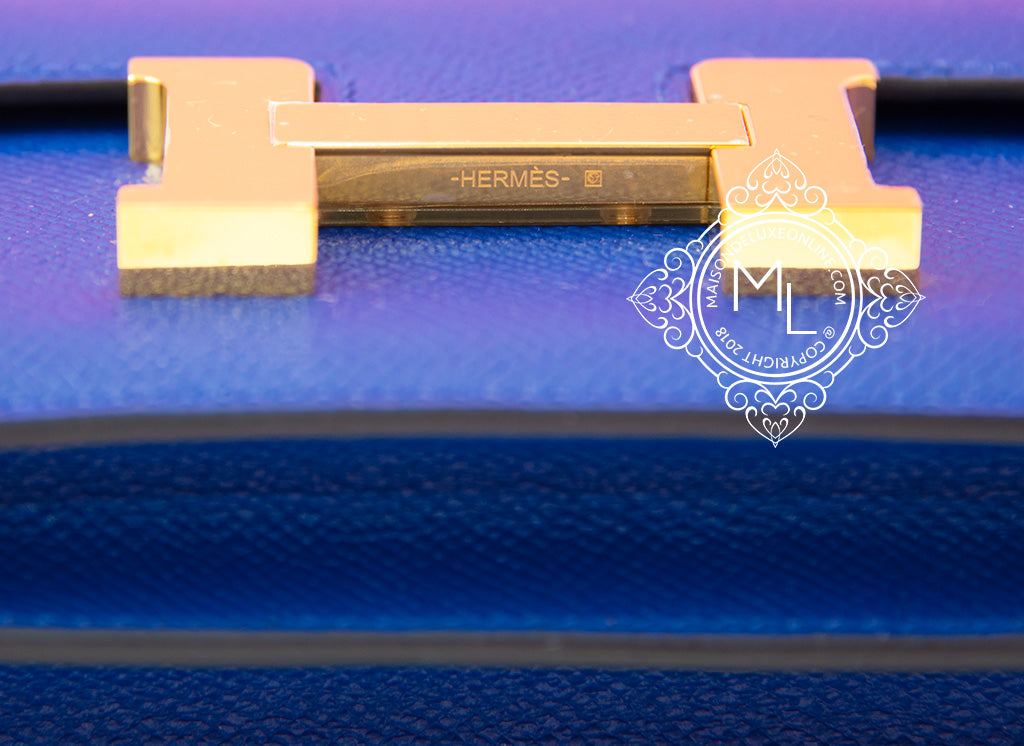 Shop authentic Hermès Mini Constance 18 Navy Blue Epsom at revogue for just  USD 5,310.00