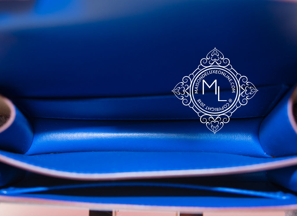Hermès Ostrich Mini Constance 18 - Blue Shoulder Bags, Handbags - HER439542