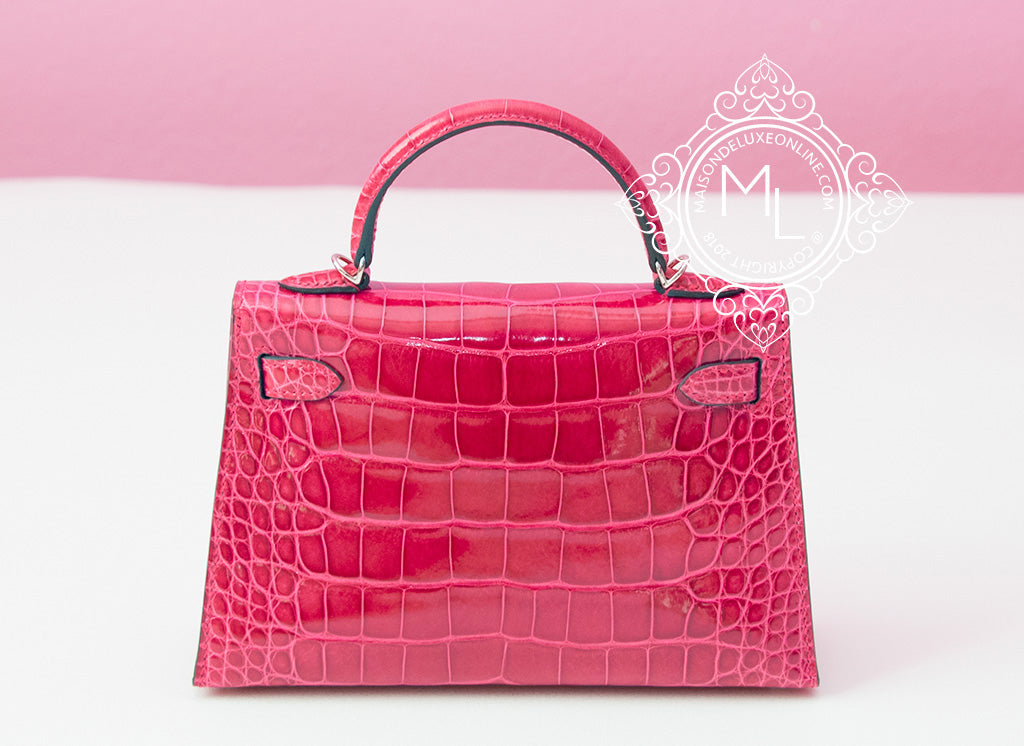 Hermès Kelly 20 Mini II Sellier Tri-color Rose Extreme, Rouge de