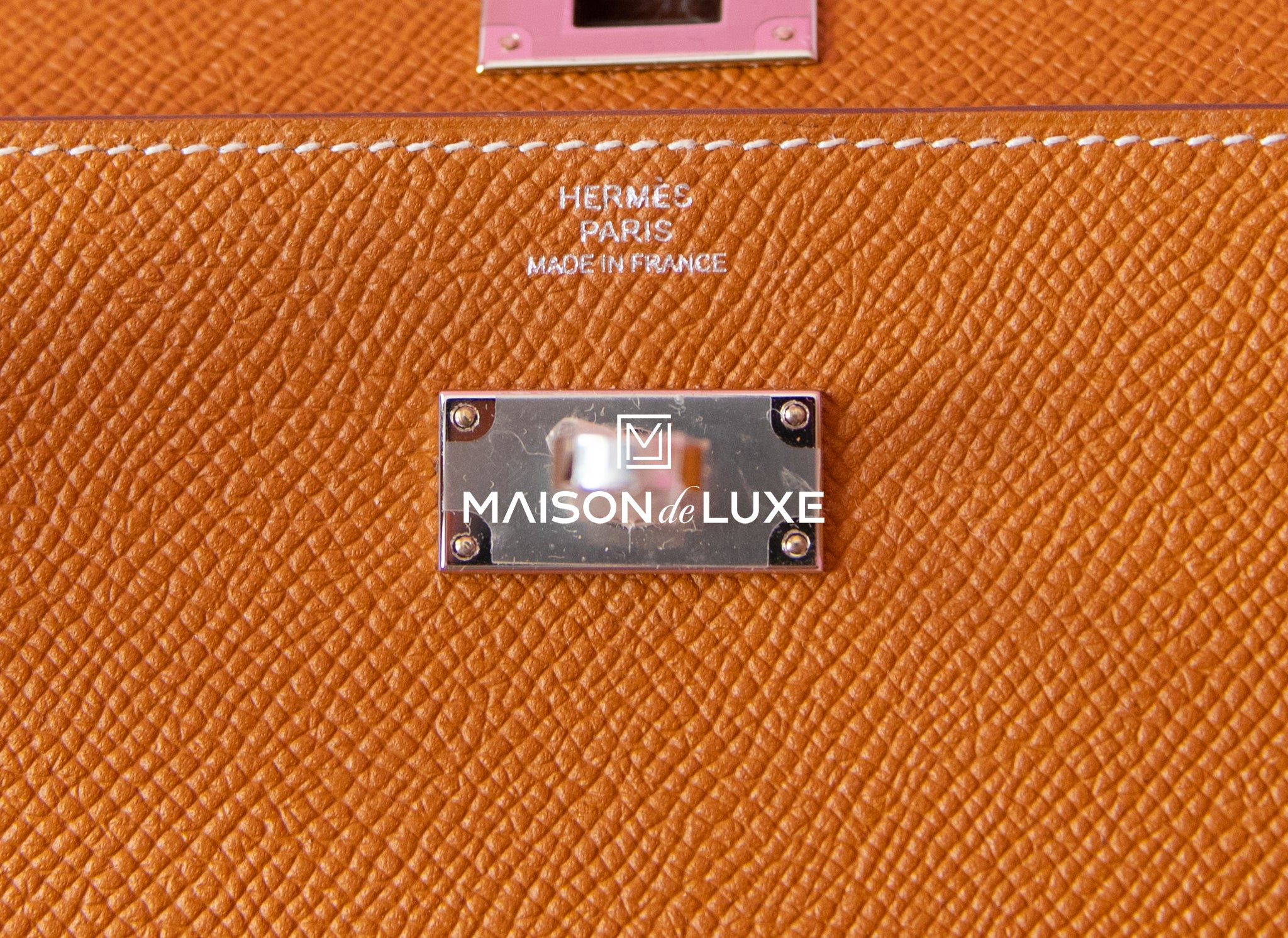 Hermès Hermès Kelly To Go Epsom Leather Long Wallet Shoulder Bag-Gold  Silver Hardware (Wallets and Small Leather Goods,Wallets)