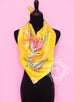 Hermes Yellow Twill Silk 90 cm Chemins de Corail Scarf