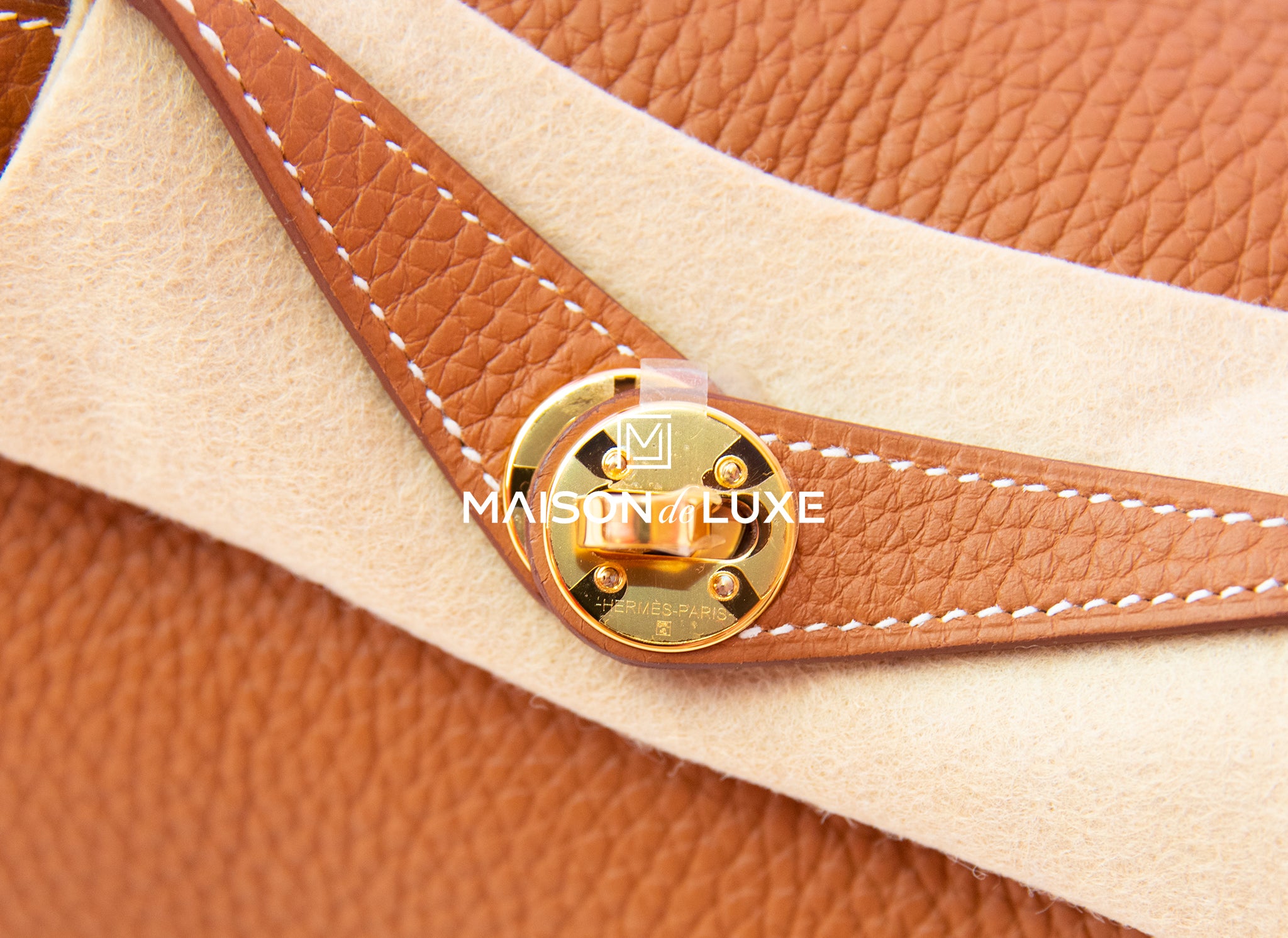 Hermes Gold Brown Tan Clemence Mini Lindy Handbag Bag –, 43% OFF
