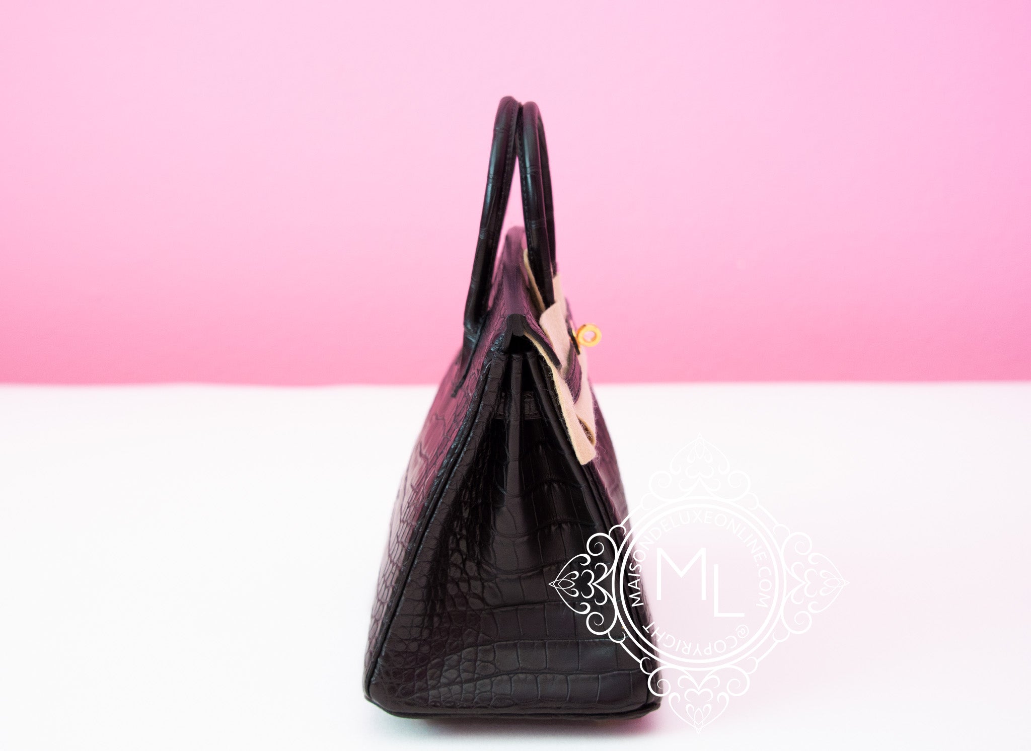 Hermes Noir Black Crocodile Gold Birkin 25 Handbag Kelly Bag Constance –  MAISON de LUXE