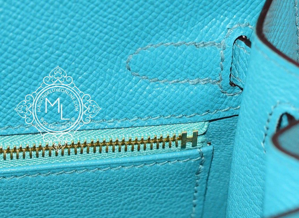 Hermès Kelly Bleu Paon Sellier Handbag