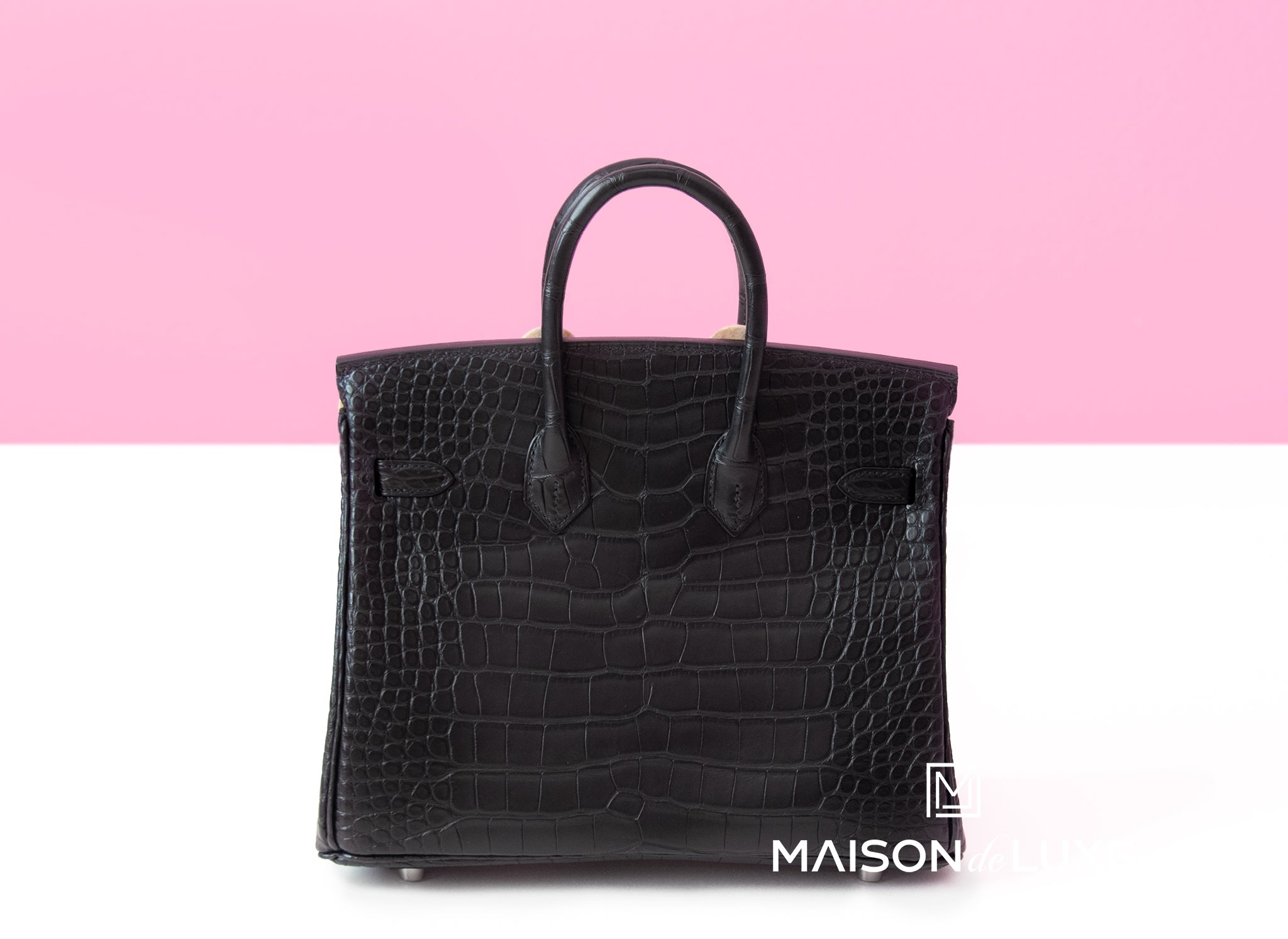 Birkin 25 alligator handbag Hermès Black in Alligator - 15163723