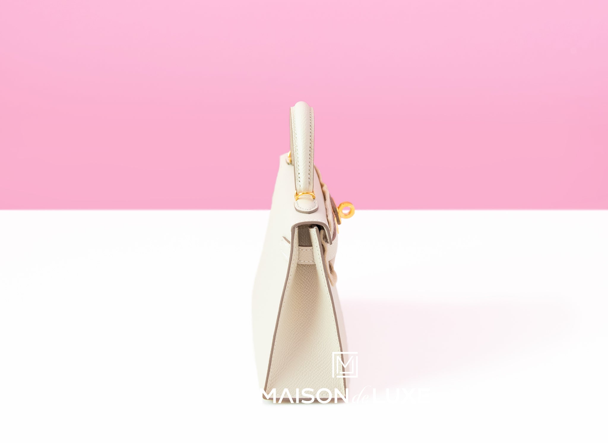 Hermes Nata White Epsom Mini Kelly II 20 cm Bag Pochette Clutch – MAISON de  LUXE
