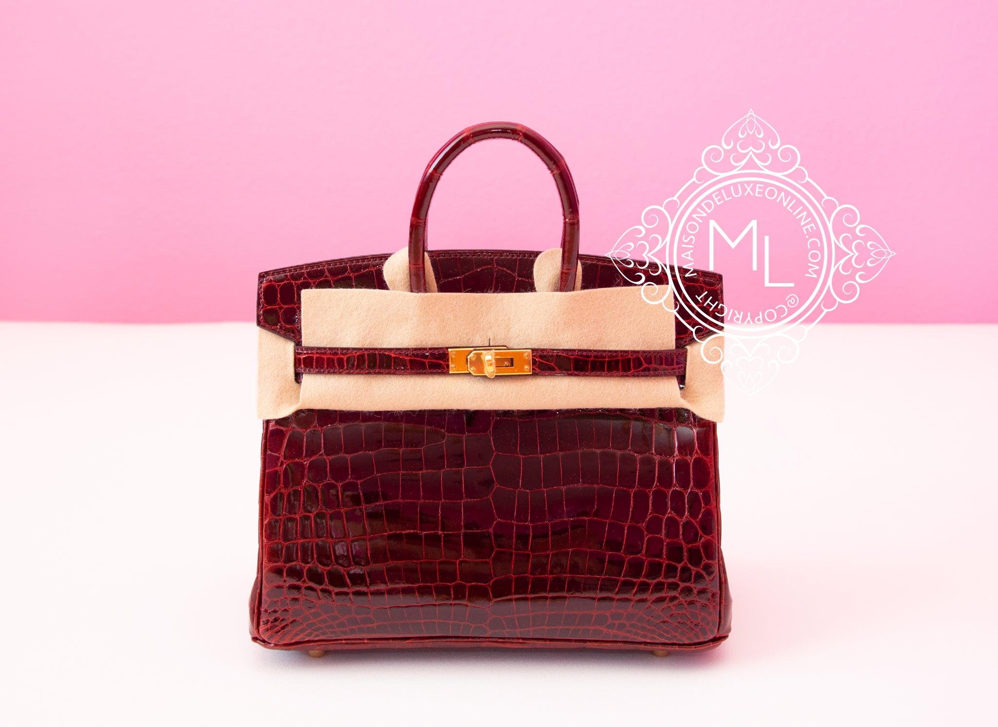 Gorgeous rich burgundy wine colour Birkin bag by Hermes. Stylish