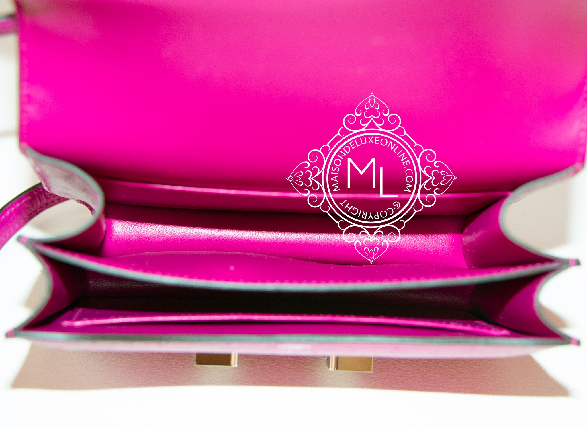 Hermes Pink Chevre de Coromandel Leather Mini Constance III Shoulder Bag