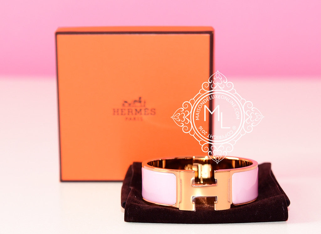 Hermès Clic H, Rose Candeur/Gold, PM - Laulay Luxury
