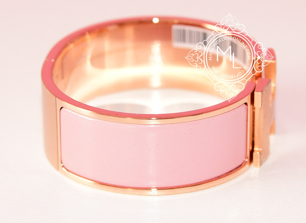 Clic h pink gold bracelet Hermès Pink in Pink gold - 34395742