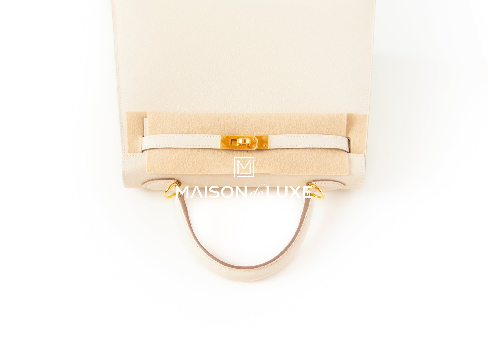 Hermès Kelly bag 25 sellier • epsom leather • Craie color • GHW