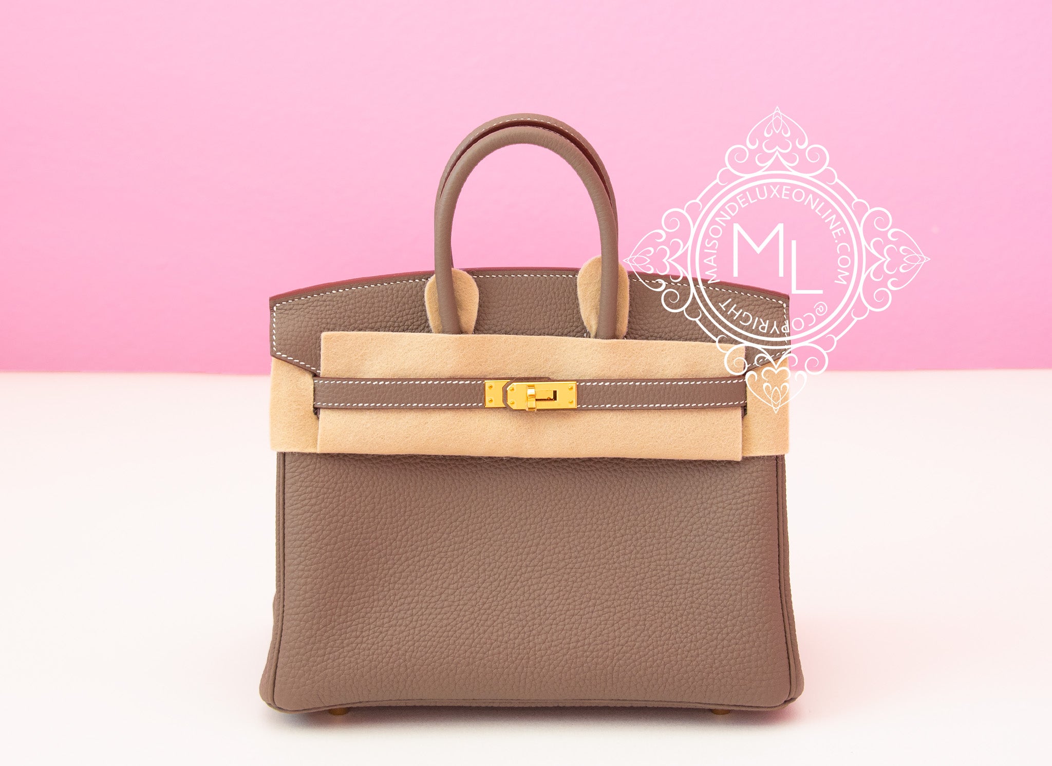 HERMES BIRKIN 25 - Etoupe GHW Togo - Z Stamp, Luxury, Bags & Wallets on  Carousell