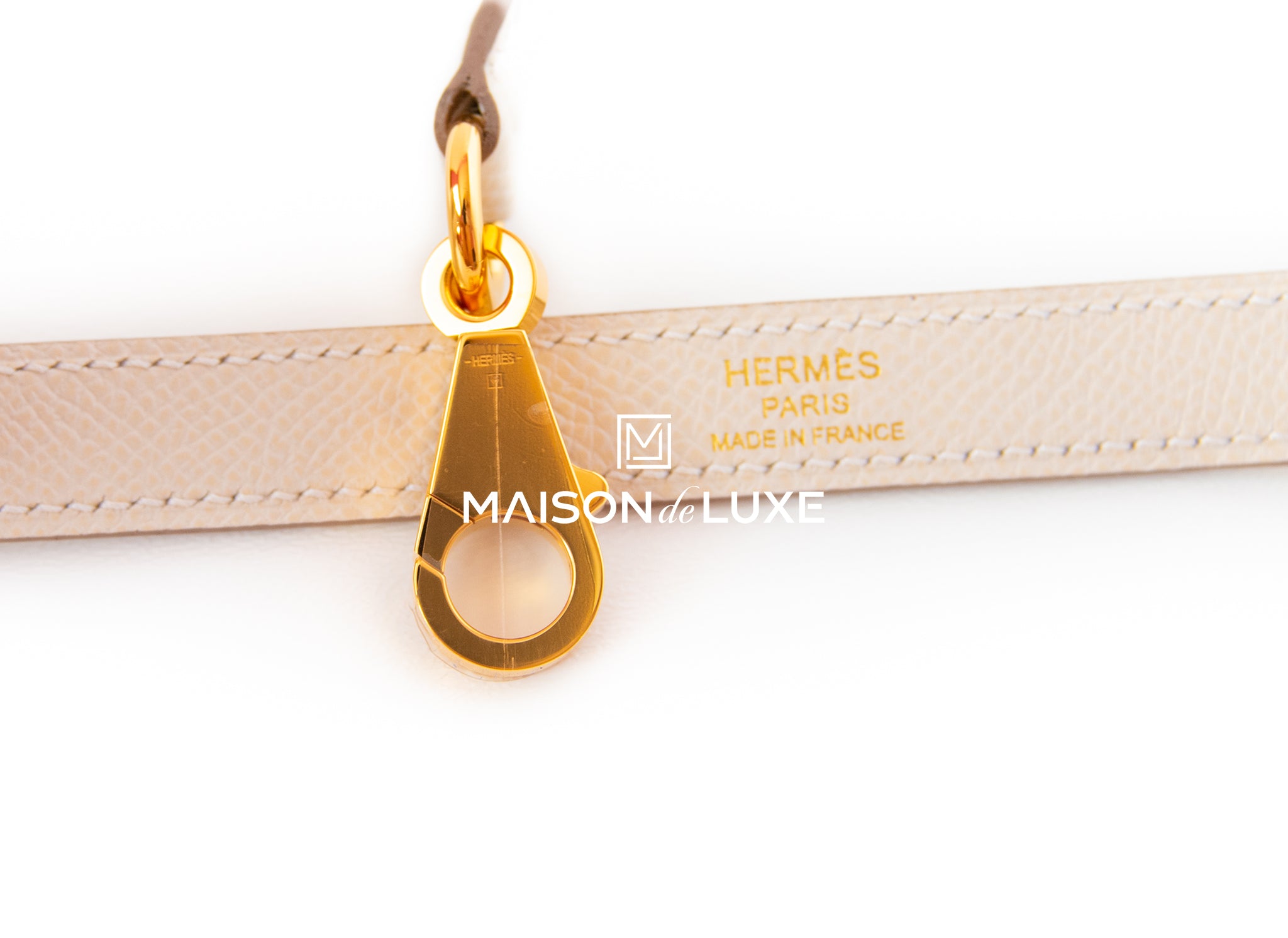 Hermes Personal Kelly bag 25 Sellier Craie/ Gris asphalt Epsom leather Matt  gold hardware