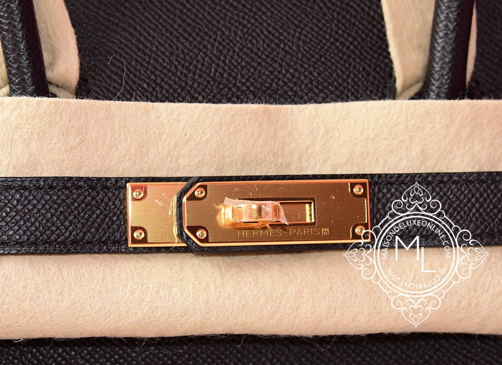 Hermès Hermès Birkin 30 Epsom Leather Handbag-Noir Silver Hardware