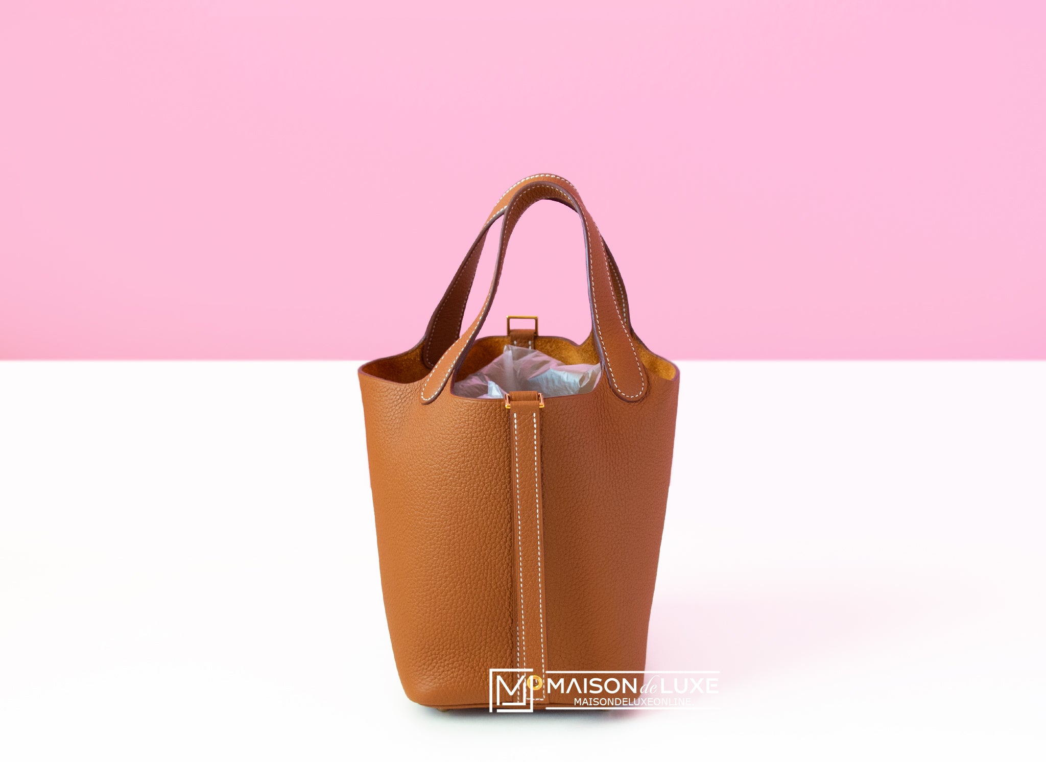 Picotin leather mini bag Hermès Gold in Leather - 4183312