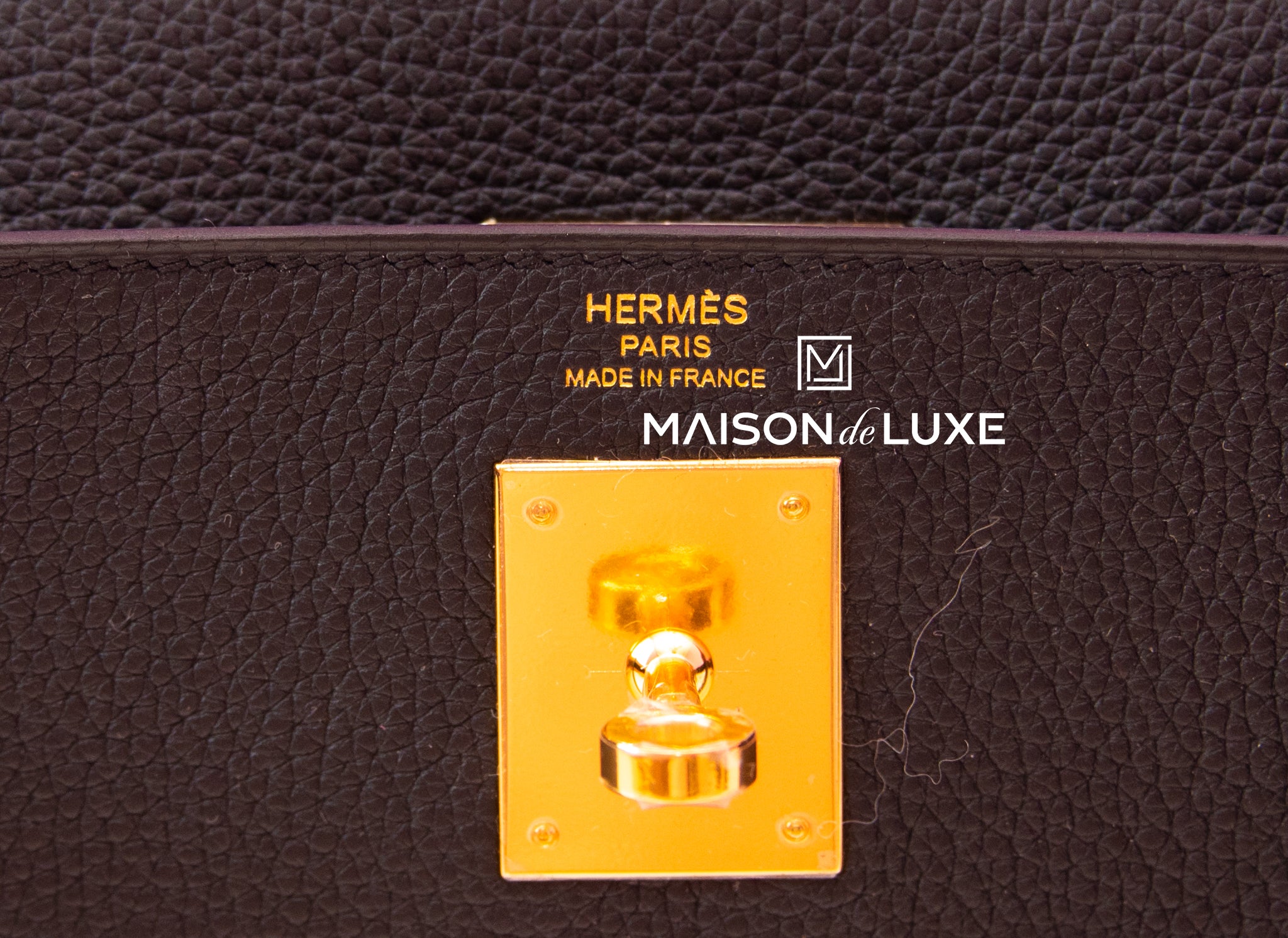 Hermès Kelly 32 Noir (Black) Togo Gold Hardware GHW — The French Hunter