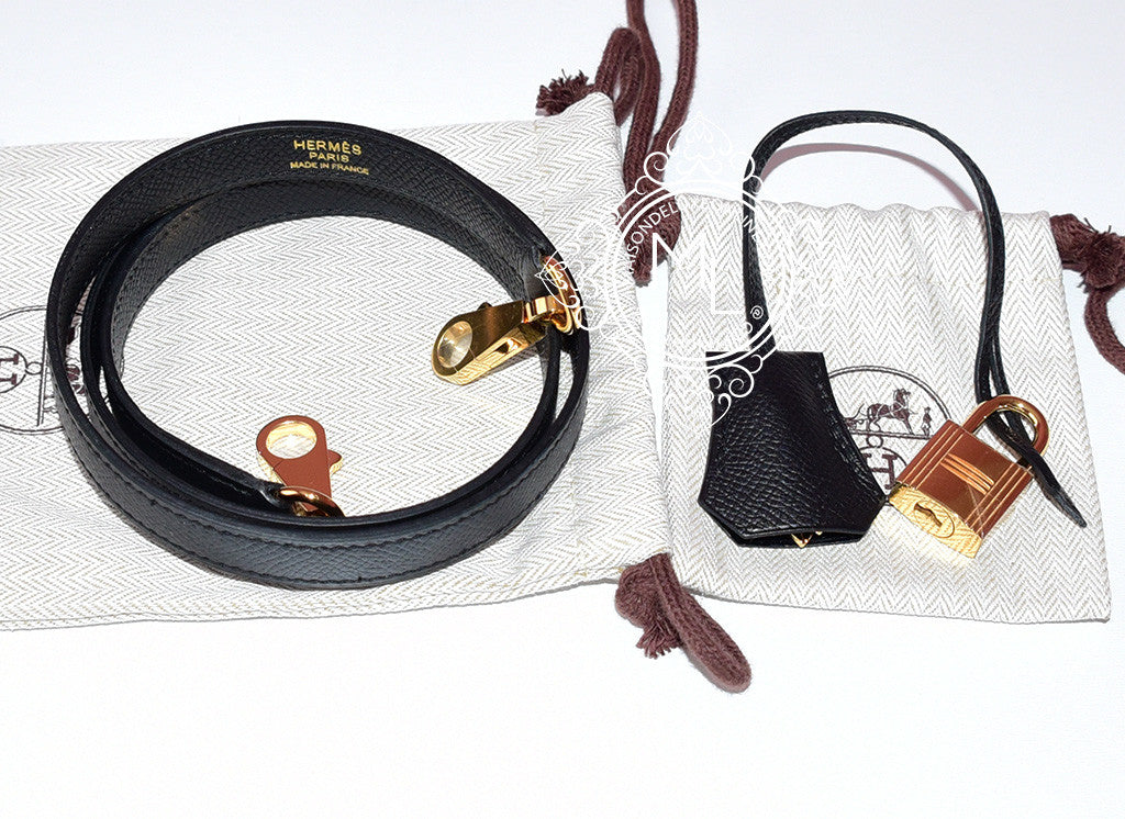 Hermès Kelly 28 Noir (Black) Sellier Epsom Gold Hardware